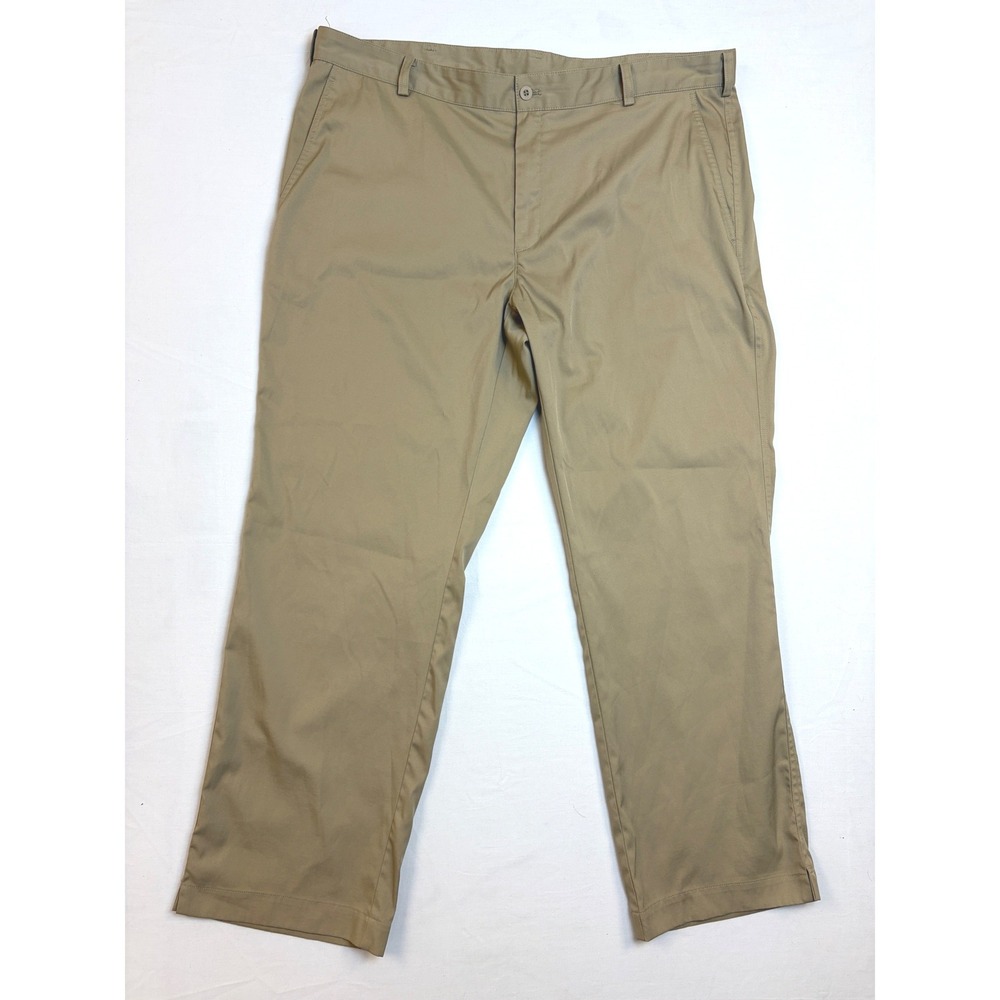 Nike‎ Golf Dri-FIT Mens 40x30 Khaki Tan Flat Front Stretch Pants Performance